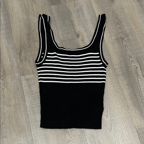 H&M Tops - H&M Black and White Striped Women's Top